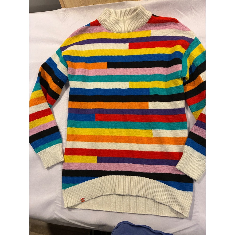 LEGO x Target Multicolor Striped Mock Neck Sweater Womens XS Colorblock Knit